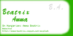 beatrix amma business card